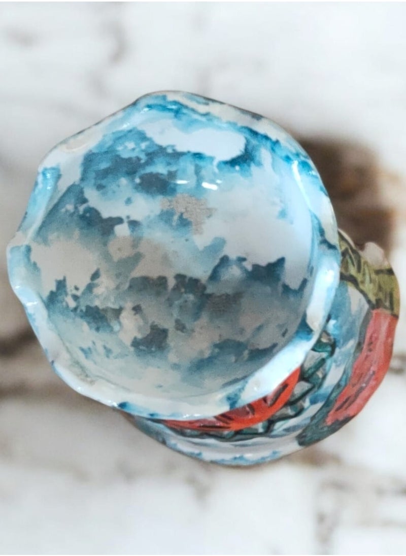 Generic - A perfume diffuser made of pottery and porcelain, hand-crafted and painted, size 15 cm - Image 1