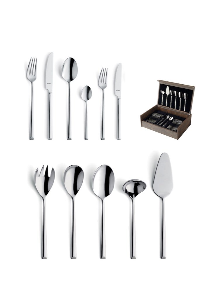Amefa - Metropole 1170 78-pc Cutlery set in wooden canteen - brown - Image 1