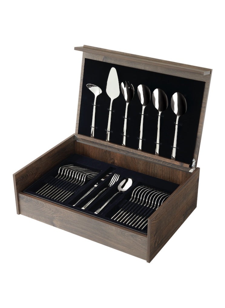Amefa - Metropole 1170 78-pc Cutlery set in wooden canteen - brown - Image 1