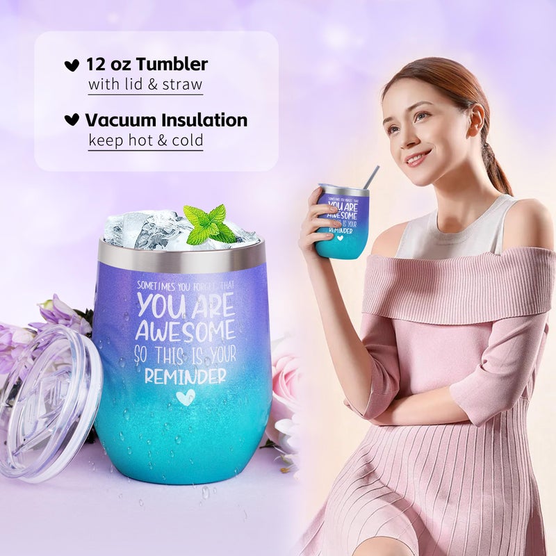 LUCOTIYA Gifts for Women, Christmas Gifts Basket for Woman Birthday Wine Tumbler Self Care Package Gift for Mom, Bestie, Her, Sister, Wife, Auntie Thank You Gift for Women Teacher Appreciation - Image 3