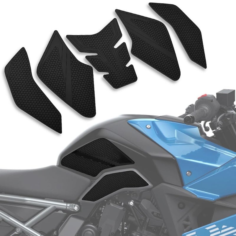 LEDISHUN Motorcycle Fuel Tank Traction Pad Side Gas Knee Grip Protective Sticker Protector for Suzuki Vehicle GSX8S GSX8R GSX 8S GSX 8R GSX8S GSX8R Black - Image 2