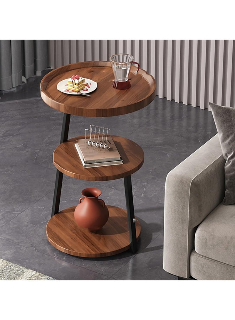 DubaiGallery 3-layers Side table for living room sofa side Nordic simplicity coffee table flower stand iron and wooden home Multifunction decorative shelf Storage rack - Image 1