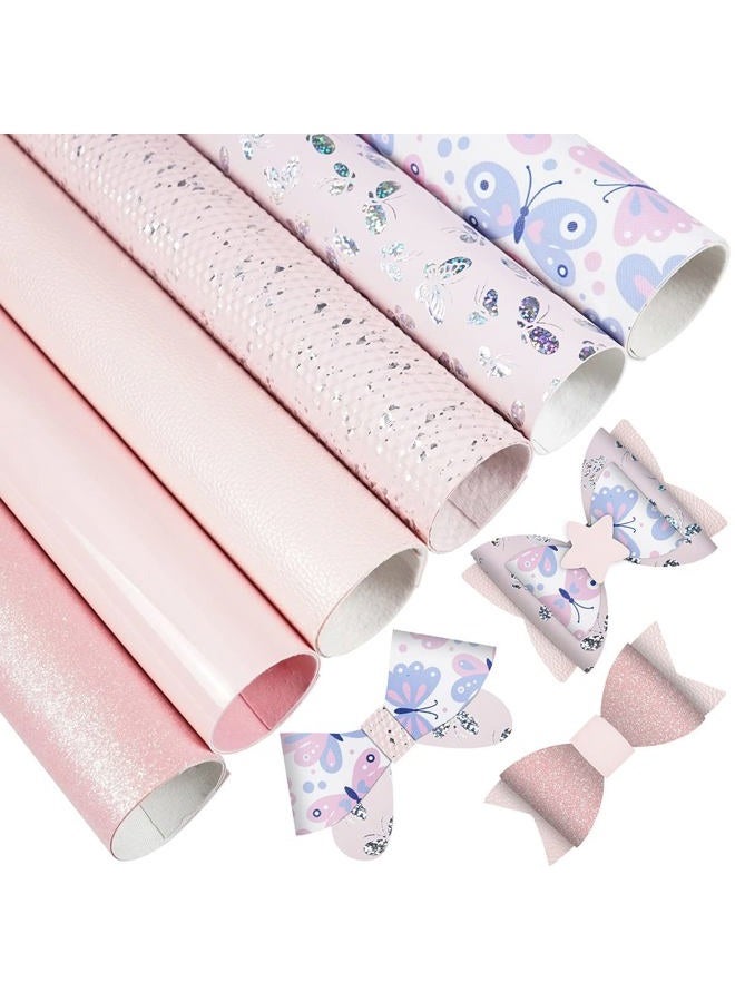 Litchi 7 Pieces/Set 8x12 Inch (21cmx30cm) A4 Bundle Leather Sheets Mixed Candy Color Series Patent Skin Texture Faux Leather Fabric for Bow Earring Making DIY Craft - Image 4