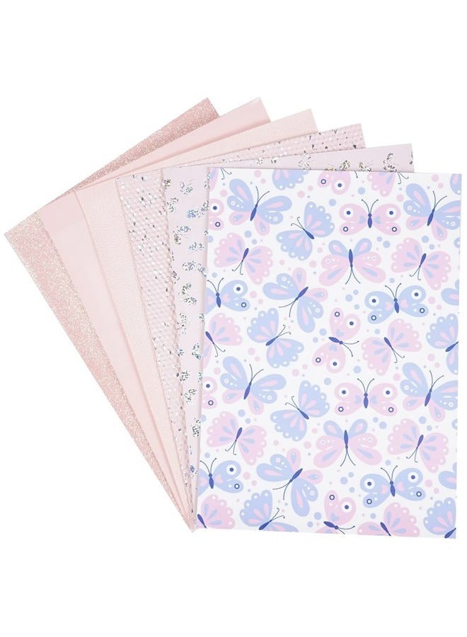 Litchi 7 Pieces/Set 8x12 Inch (21cmx30cm) A4 Bundle Leather Sheets Mixed Candy Color Series Patent Skin Texture Faux Leather Fabric for Bow Earring Making DIY Craft - Image 5