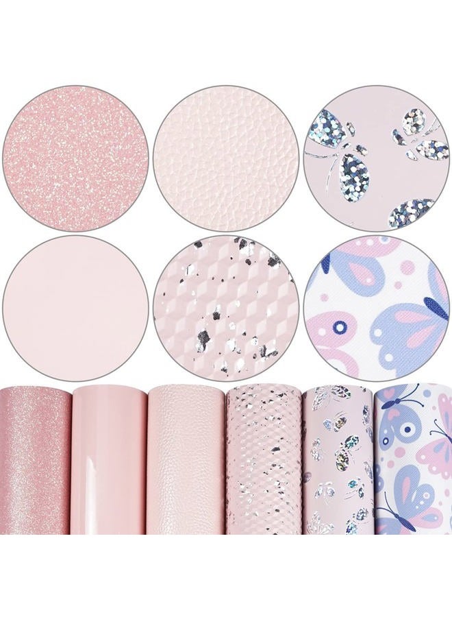 Litchi 7 Pieces/Set 8x12 Inch (21cmx30cm) A4 Bundle Leather Sheets Mixed Candy Color Series Patent Skin Texture Faux Leather Fabric for Bow Earring Making DIY Craft - Image 1