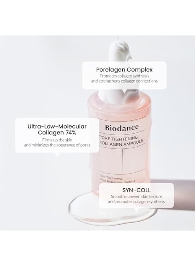 بيودانس أمبولة كولاجين لتقليص المسام من بيو دانس | سيروم كوري للوجه، لتقليل المسام ومكافحة الشيخوخة للنساء | 30 مل، عبوة واحدة - Image 4