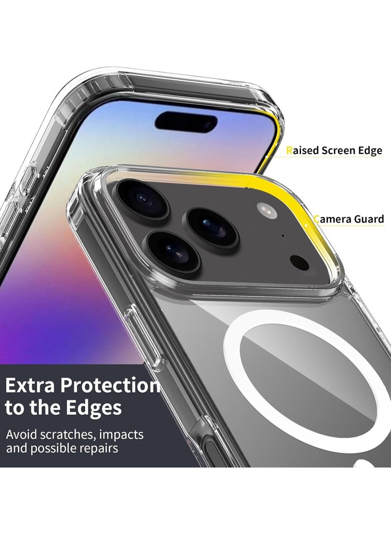 MUDISO Cear MagSafe Case for iPhone 17 Pro, [Non-Yellowing][Reinforced Corners] Wireless Charging Shockproof Bumper Protective Phone Case - Image 5