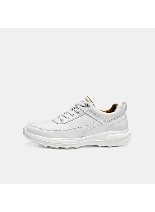 Mellen Business Casual Comfortable Breathable Low-top Lace-up Round Toe Leather Shoes For Men, Mf767701, White, Size 43 - Image 1