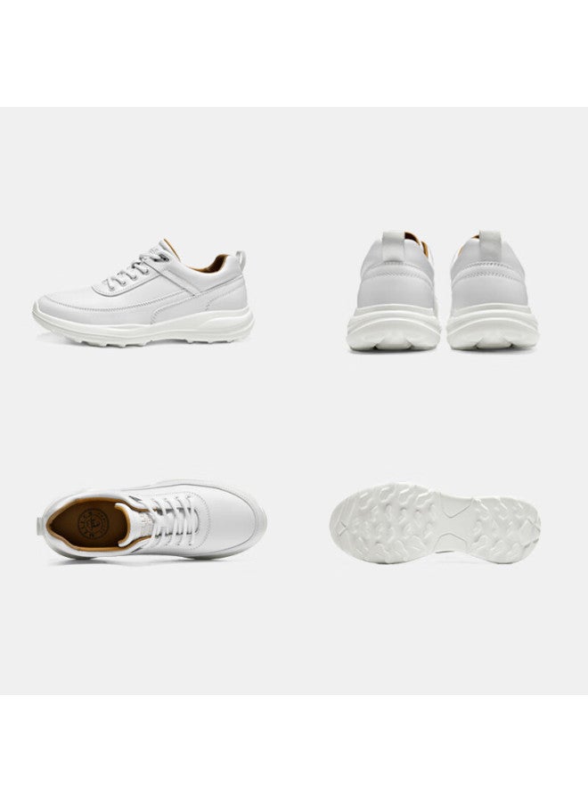 Mellen Business Casual Comfortable Breathable Low-top Lace-up Round Toe Leather Shoes For Men, Mf767701, White, Size 43 - Image 3