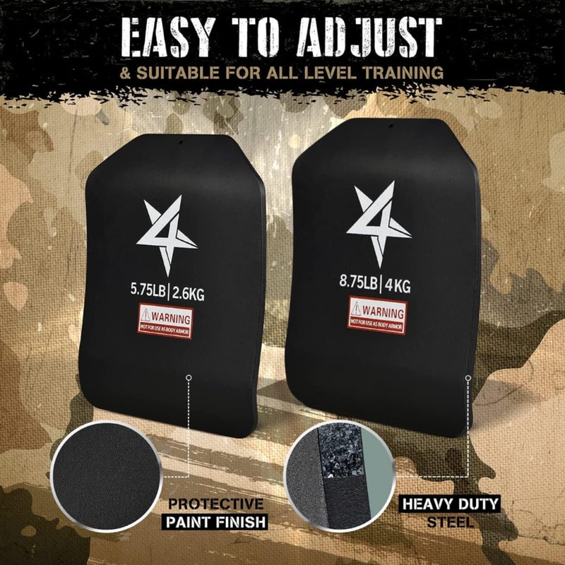Yes4All سترة وزن Yes4All مع لوحات 57587514 1975LB أزواج لوحات وزن للسترة سترة تكتيكية مع تصميم منحني مريح للجري والتمارين الثقيلة - Image 3