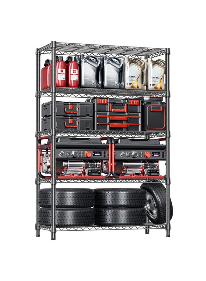 IZEUK 5-Tier Heavy Duty Metal Storage Shelving Unit (Chrome, 17.7" D x 47.2" W x 72.3" H, 1750 lbs Capacity), Adjustable Steel Wire Rack Shelf Organizer for Garage, Kitchen, Pantry, Basement, Laundry - Image 1