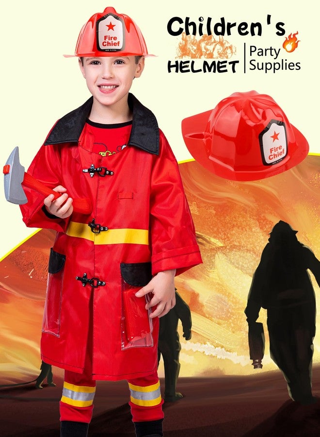 Cotiny 16 Pack Kids Firefighter Hats Plastic Red Fire Helmet for Kids Firefighter Theme Party Costume Accessory Dress Up Gift - Image 3
