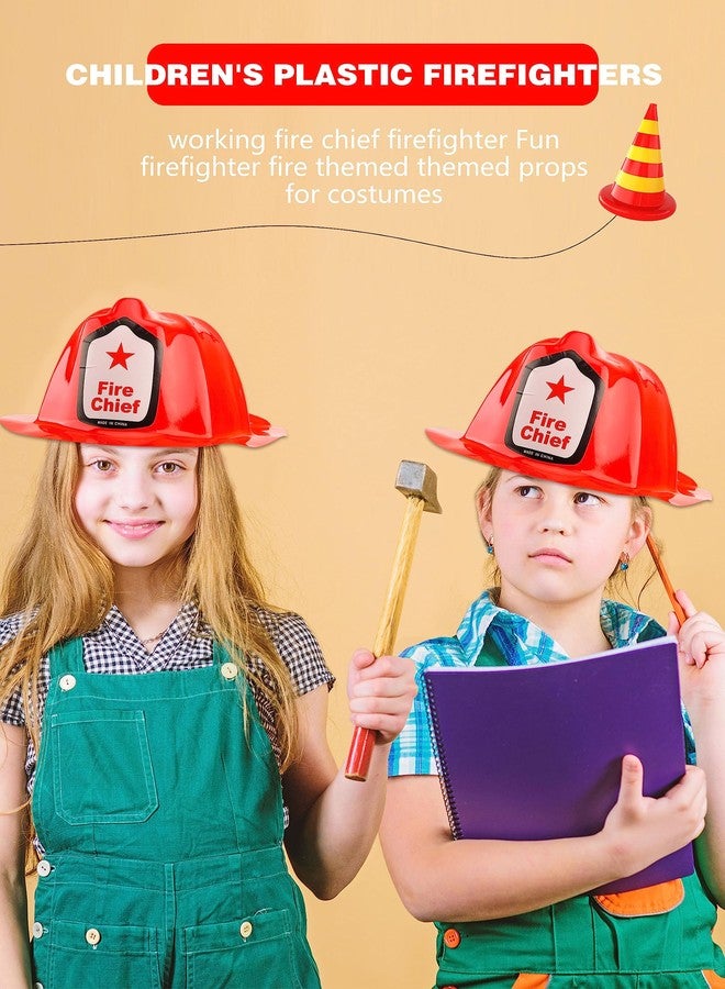 Cotiny 16 Pack Kids Firefighter Hats Plastic Red Fire Helmet for Kids Firefighter Theme Party Costume Accessory Dress Up Gift - Image 5