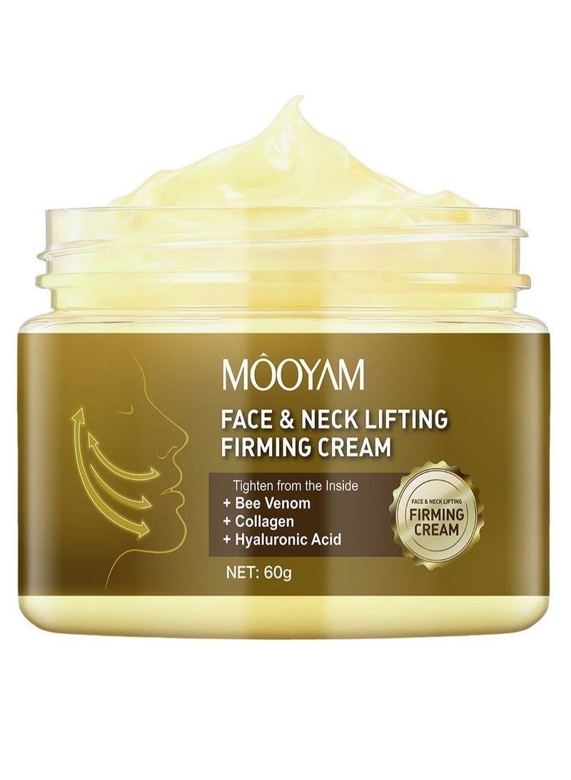 MOOYAM Face and Neck Lifting Firming Cream with Bee Venom to Tighten and Firm Skin from the Inside Collagen and Hyaluronic Acid Formula 60g - Image 1