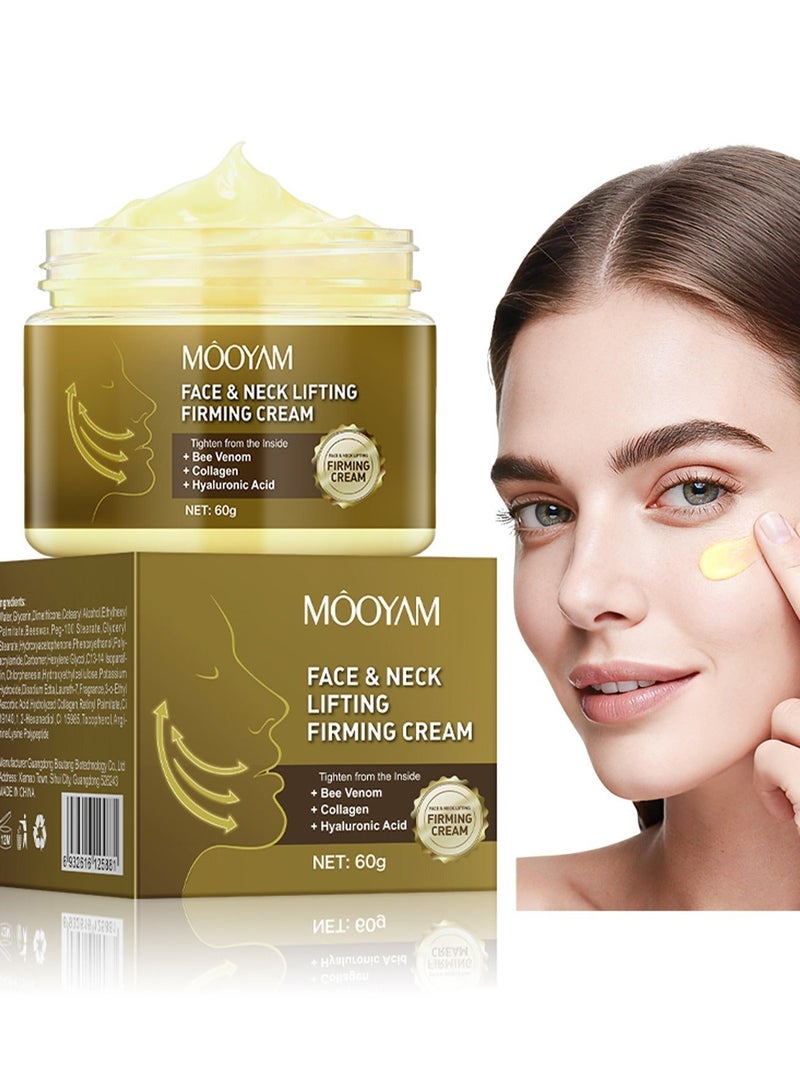 MOOYAM Face and Neck Lifting Firming Cream with Bee Venom to Tighten and Firm Skin from the Inside Collagen and Hyaluronic Acid Formula 60g - Image 2