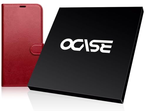 OCASE Phone X Wallet Case, Phone 10 Case [ Wireless Charging ] [ Card Slot ] [ Kickstand ] Leather Flip Wallet Cover -Red - Image 1