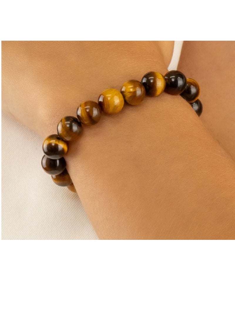 OASIS-TH Tiger Eye Bracelet  Grade A Size 8mm For Men And Women Gift - Image 5