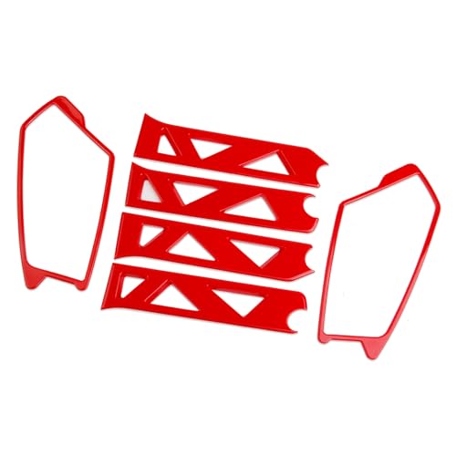 Fewshaw Side Rearview Mirror Guard Cover Molding Trim for Polaris Slingshot 2015-2025 (Mirror Frame+Handle(red)) - Image 1