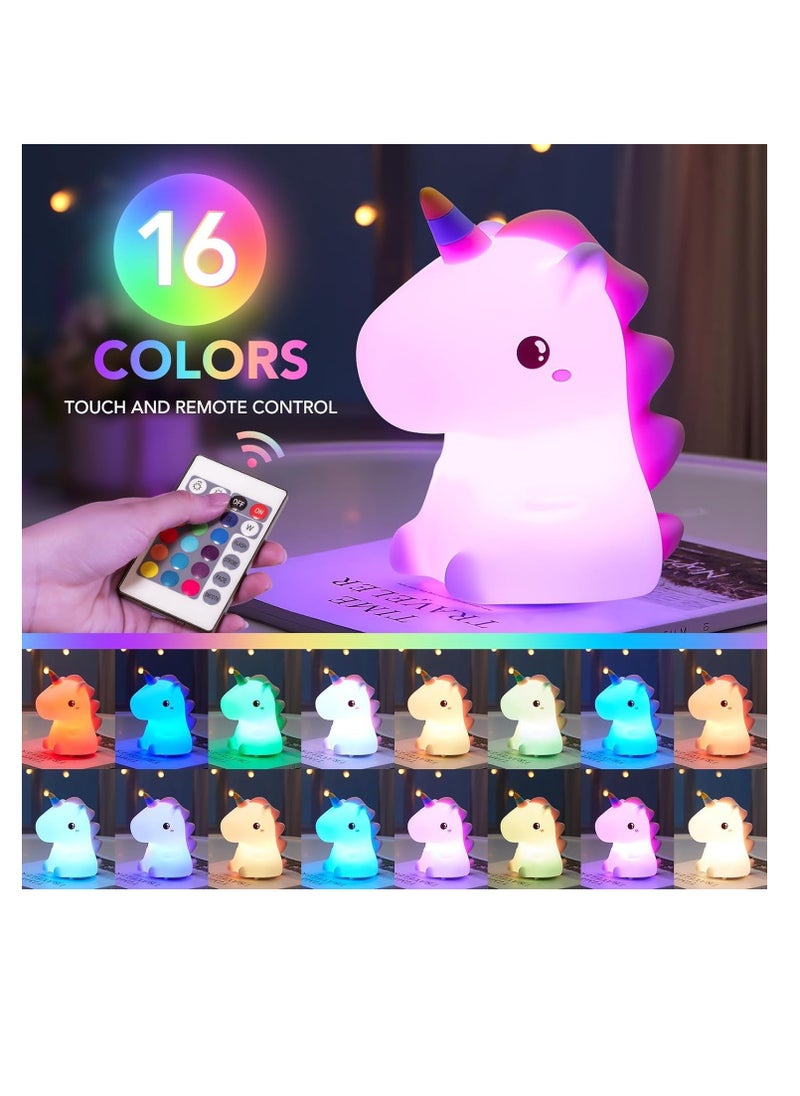 Generic Night Lamp for Kids Gifts Toys Girls Boys- 16 Colors, Remote & Tap Control, USB Rechargeable, Cute Night Lamp Gifts For Girls Unicorn Birthday Room Light| Night Lamp For Kids Nursery Decor  - Image 3