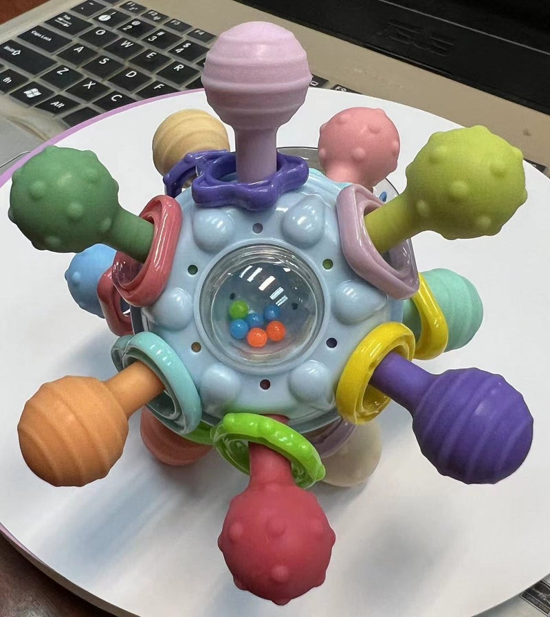 Baby Rattle Toy Manhattan Teether Ball Sky blue bag