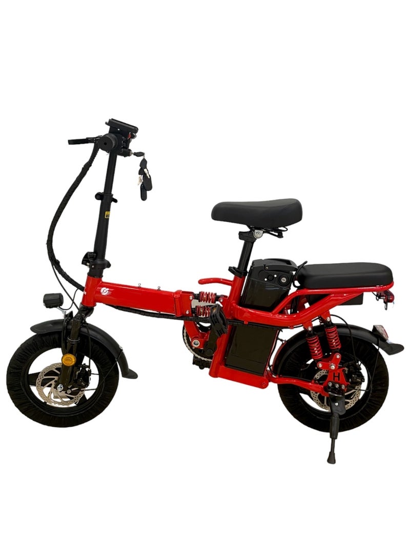 Generic Adult Electric Bicycle Bike Foldable Commuter Electric Bike 400W Motor 14 Inch 48V Electric Bike 13Ah Lithium Battery City Bike Max Speed 45Kmph Disc Brake Outdoor Riding  - Image 1