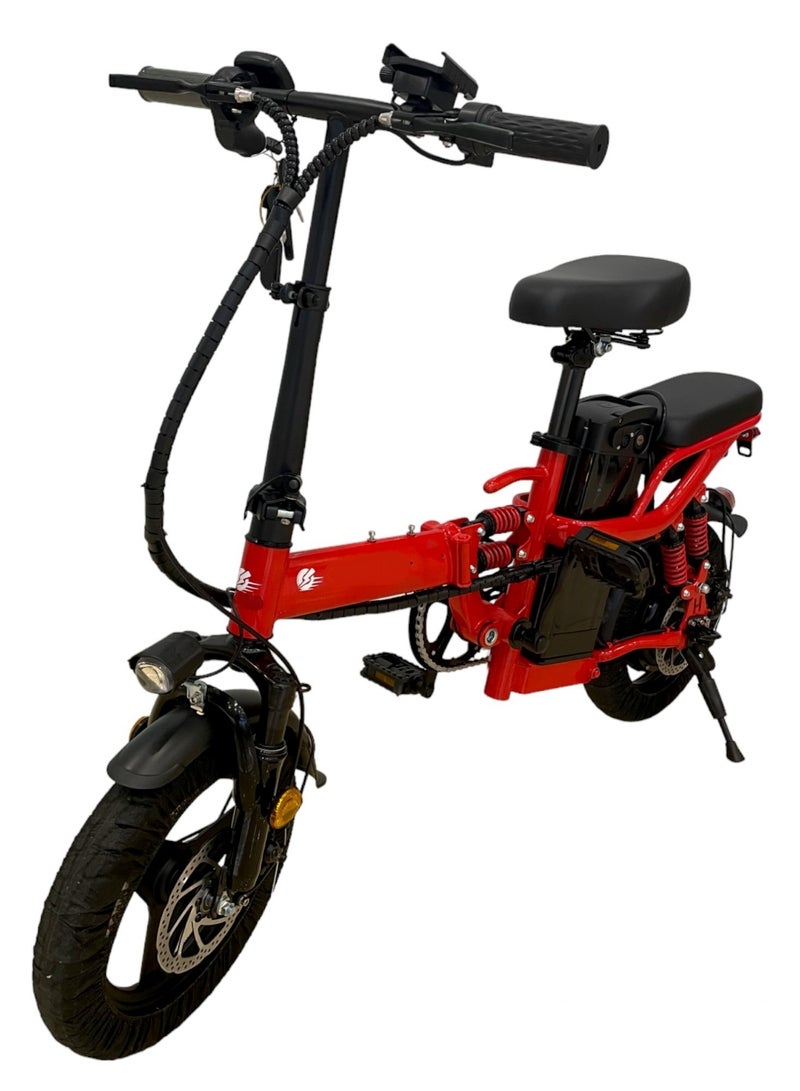 Generic Adult Electric Bicycle Bike Foldable Commuter Electric Bike 400W Motor 14 Inch 48V Electric Bike 13Ah Lithium Battery City Bike Max Speed 45Kmph Disc Brake Outdoor Riding  - Image 2