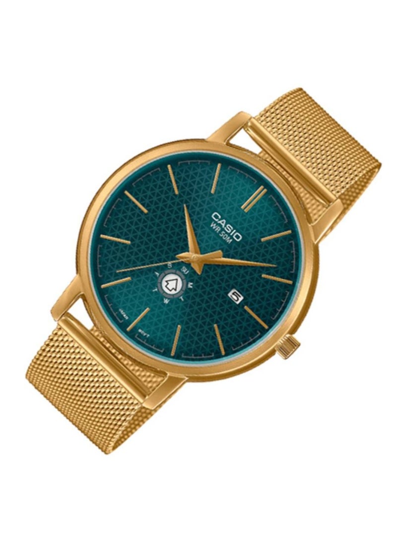 Casio Water Resistant Green Dial Stainless Steel Quartz Analog Watch MTP-B125MG-3AVDF - 41mm - Image 2