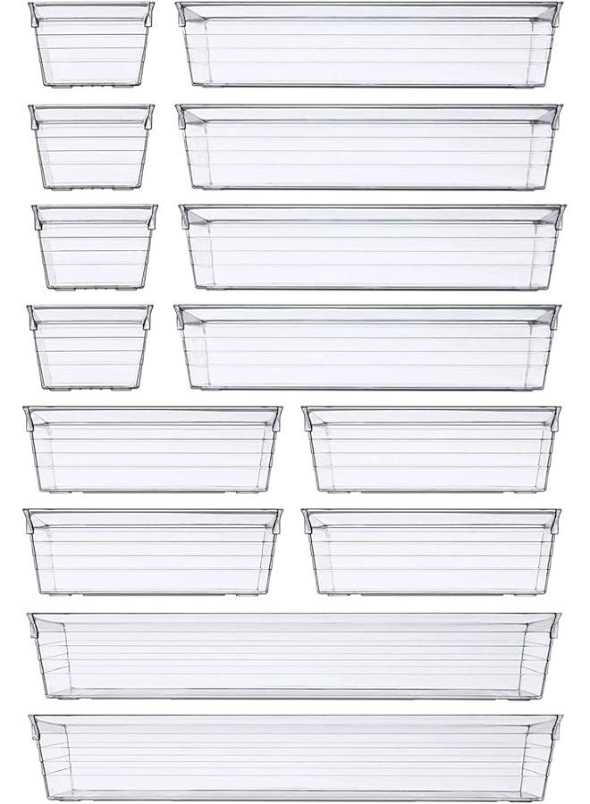 DCA Pcs Clear Plastic Drawer Organizer Tray For Makeup Kitchen Utensils Jewelries And Gadgets - Image 1