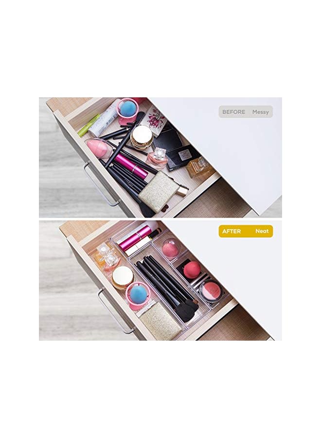 DCA Pcs Clear Plastic Drawer Organizer Tray For Makeup Kitchen Utensils Jewelries And Gadgets - Image 2