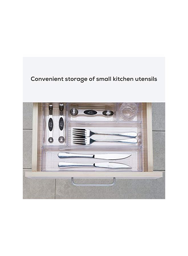 DCA Pcs Clear Plastic Drawer Organizer Tray For Makeup Kitchen Utensils Jewelries And Gadgets - Image 3