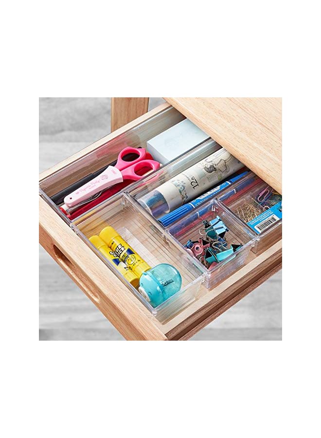 DCA Pcs Clear Plastic Drawer Organizer Tray For Makeup Kitchen Utensils Jewelries And Gadgets - Image 4