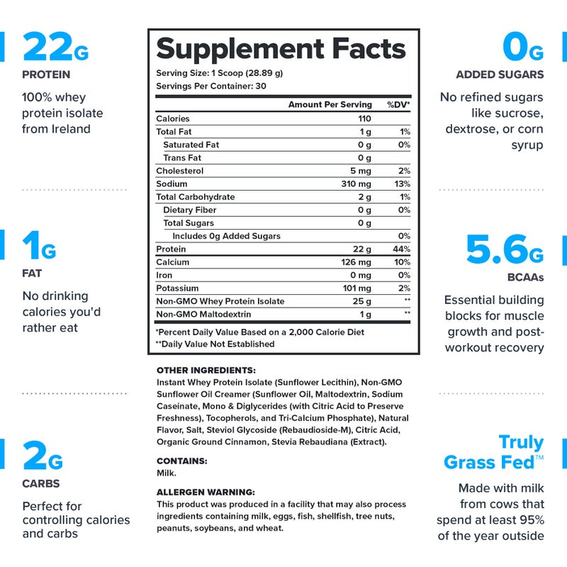 LEGION Whey+ Protein Whey Isolate from Grass Fed Cows - Whey Protein Isolate Powder Low Calorie, Non-GMO, Sugar Free, Lactose and Gluten Free, All Natural Protein Powder for Men & Women 30 Servings - Image 2