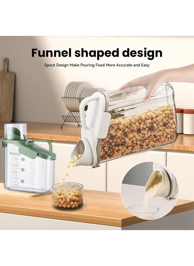 Hihonor Slim Rice Container Storage Tank, Dry Food Airtight Container kitchen Storage Containers, Airtight Food Storage with Pouring Spout for Oatmeal, Grain, Cereal, Pasta, Flour (White, 1600 ML) - Image 2