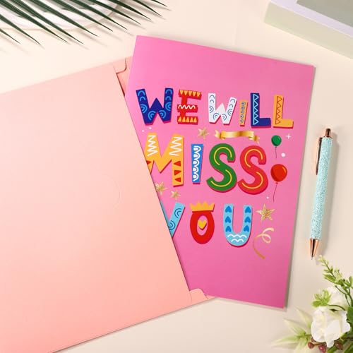 Gosknor Goodbye Good Luck Card, 15.75x10.63in Large Good Bye Greeting with Envelope Coworker Going Away Leaving Congratulations New Job We Will Miss You Card for Colleague Retirement Farewell - Image 3