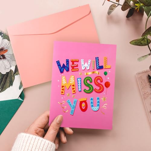 Gosknor Goodbye Good Luck Card, 15.75x10.63in Large Good Bye Greeting with Envelope Coworker Going Away Leaving Congratulations New Job We Will Miss You Card for Colleague Retirement Farewell - Image 5