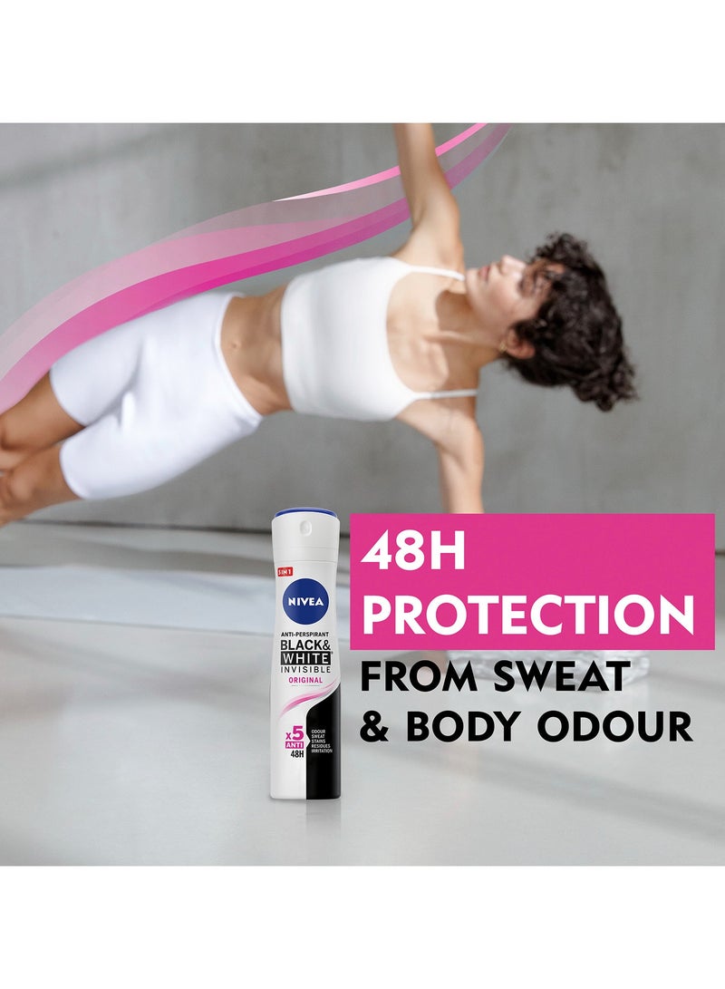 Nivea بخاخ مضاد للتعرق أسود وأبيض غير مرئي عبوة من 2 - Image 2
