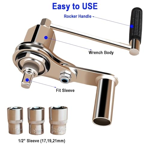 Hetkrishi Torque Multiplier, Heavy Duty Torque Multiplier Wrench Set for Lug Nut Remover 1/2 Driver 1:16 Labor Saving Wrench - Image 2
