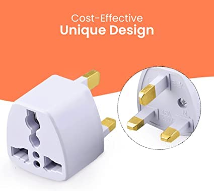 KAVANA India to UK Adaptor Plug, UK Adapter for Indian Pins,Universal Adapter, Worldwide Travel Adapter for Hong Kong, UAE, Dubai, Singapore England Universal Travel Adapter Power Plug (Pack of 4) - Image 5