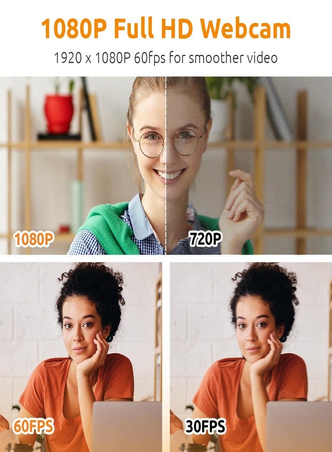 TOUCAN 1080P HD Webcam with Built-in Noise-Cancelling Mic & Privacy Shutter - Wide 90° Angle, Plug & Play USB Video Camera for Video Calls, Streaming, Home Office & Online Classes - Image 3