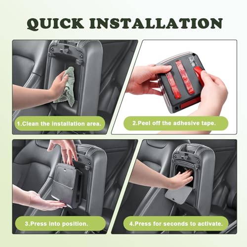 HGWEI Hidden Center Console Organizer Compatible with 2023-2026 Kia Sportage Interior Accessories - Lid of Armrest Storage Box NQ5 Secret Compartment Insert Tray, Black - Image 4