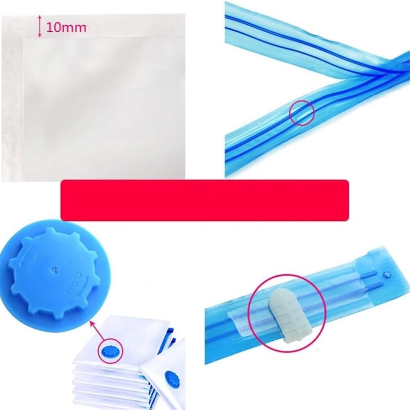Vacuum bags for clothes, pack of 10 reusable 40 x 30 cm storage bags, vacuum storage bags with seal and space-saving travel bags - Image 4