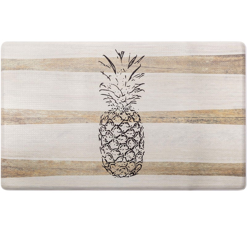 Home Dynamix Cozy Living Pineapple Runner AntiFatigue Kitchen Mat NonSlip Floor Mat Padded Standing Desk Mat BeigeBlack 175x55