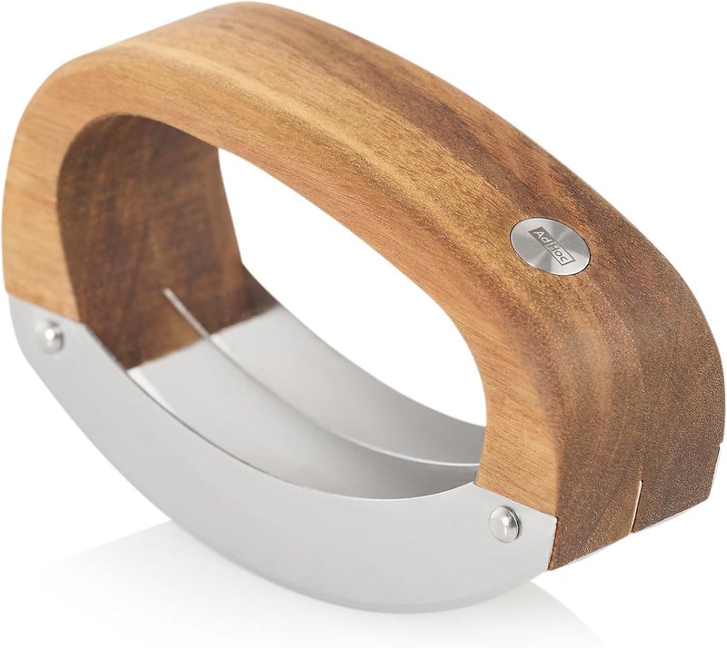 Adhoc RoccaVerde Chopping Knife - Chef Knife with Chopping Board - Multi-Purpose Tool Made for Easy & Everyday Use - Knife with Ergonomic Acacia Wood Handle - Acacia Wood Chopping Board - Image 4