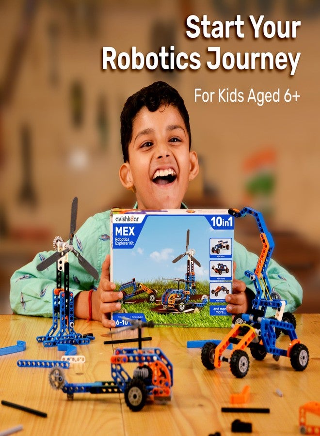 Avishkaar MEX Robotic Explorer Kit, 10-in-1 DIY Robotics Science Kit, Learning Toys for Boys and Girls Aged 6,7,8,9,10, Building and Construction Set, Educational Gift for Boys & Girls - Image 2