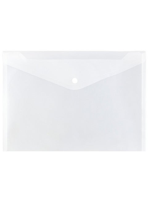 JAM PAPER Plastic Envelopes with Snap Closure - Letter Booklet - 9 3/4 x 13 - Clear - 12/Pack