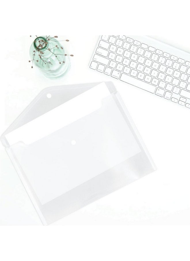 JAM PAPER Plastic Envelopes with Snap Closure - Letter Booklet - 9 3/4 x 13 - Clear - 12/Pack