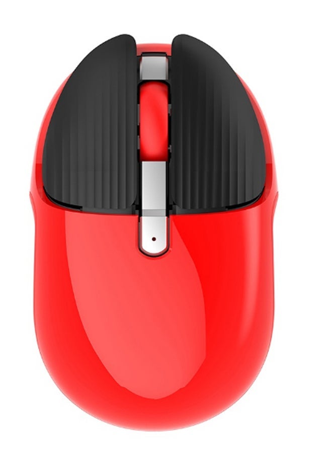 NIBEMINENT Rechargeable Bluetooth Mouse With USB Adapter Red/Black/Silver - Image 2