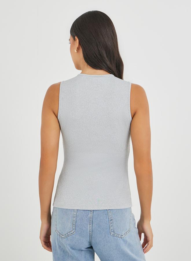 ستايلي بلوزة ستيلي محبوكة مضلعة بأزرار - Image 4