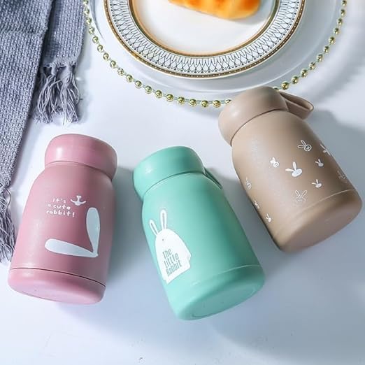 SHOPELLA SHORELLA Adorable Glass Water Bottle with Rabbit Design Print Leakproof Perfect for OntheGo Hydration Ideal Gift - Image 3