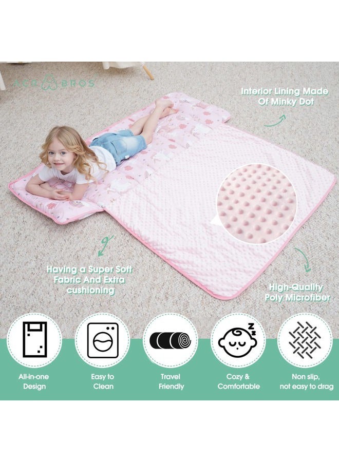 ACRABROS Toddler Nap Mat with Pillow and Blanket, Extra Large Rolled Napping Mats,Slumber Bags for Boys Girls,Kids Sleeping Bag for Daycare, Preschool Travel Camping, Unicorn - Image 4